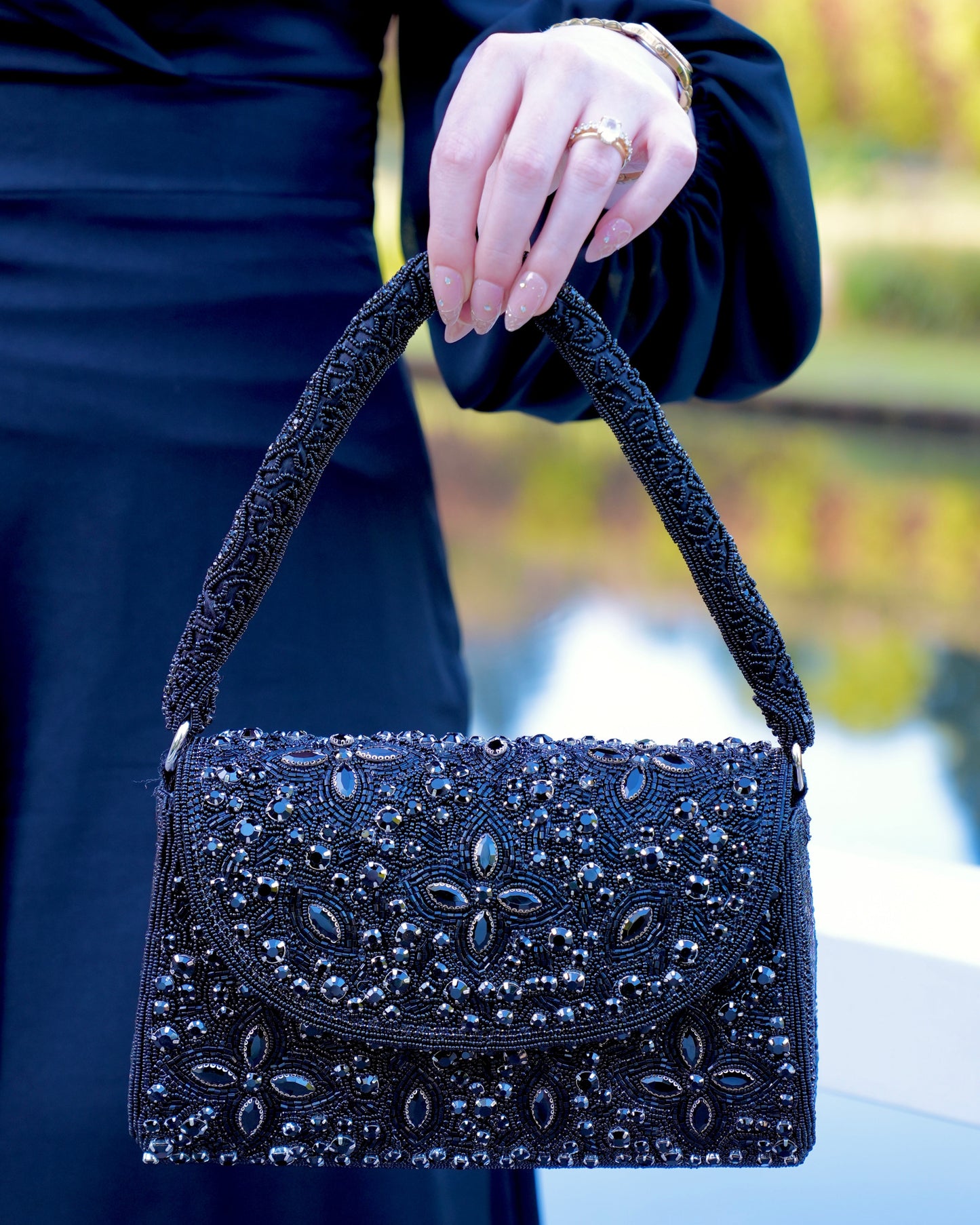 Noiré - All Black Top Handle Bag