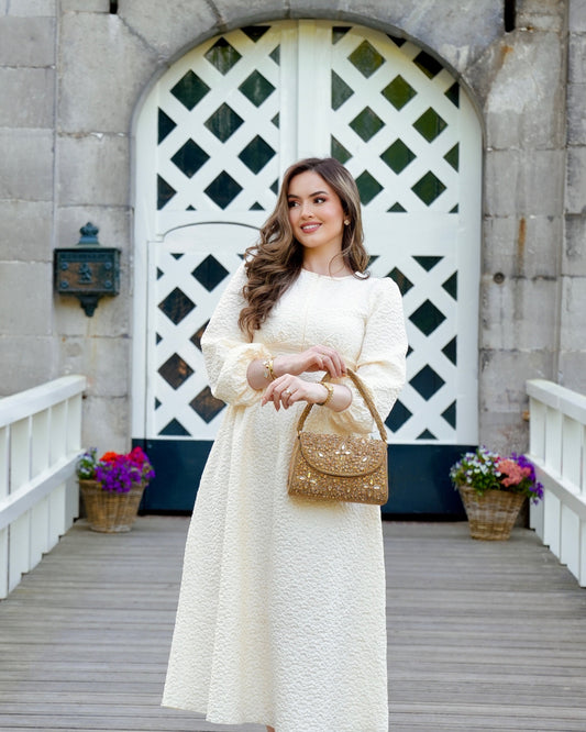 Dahab - Golden Top Handle Crystal Bag