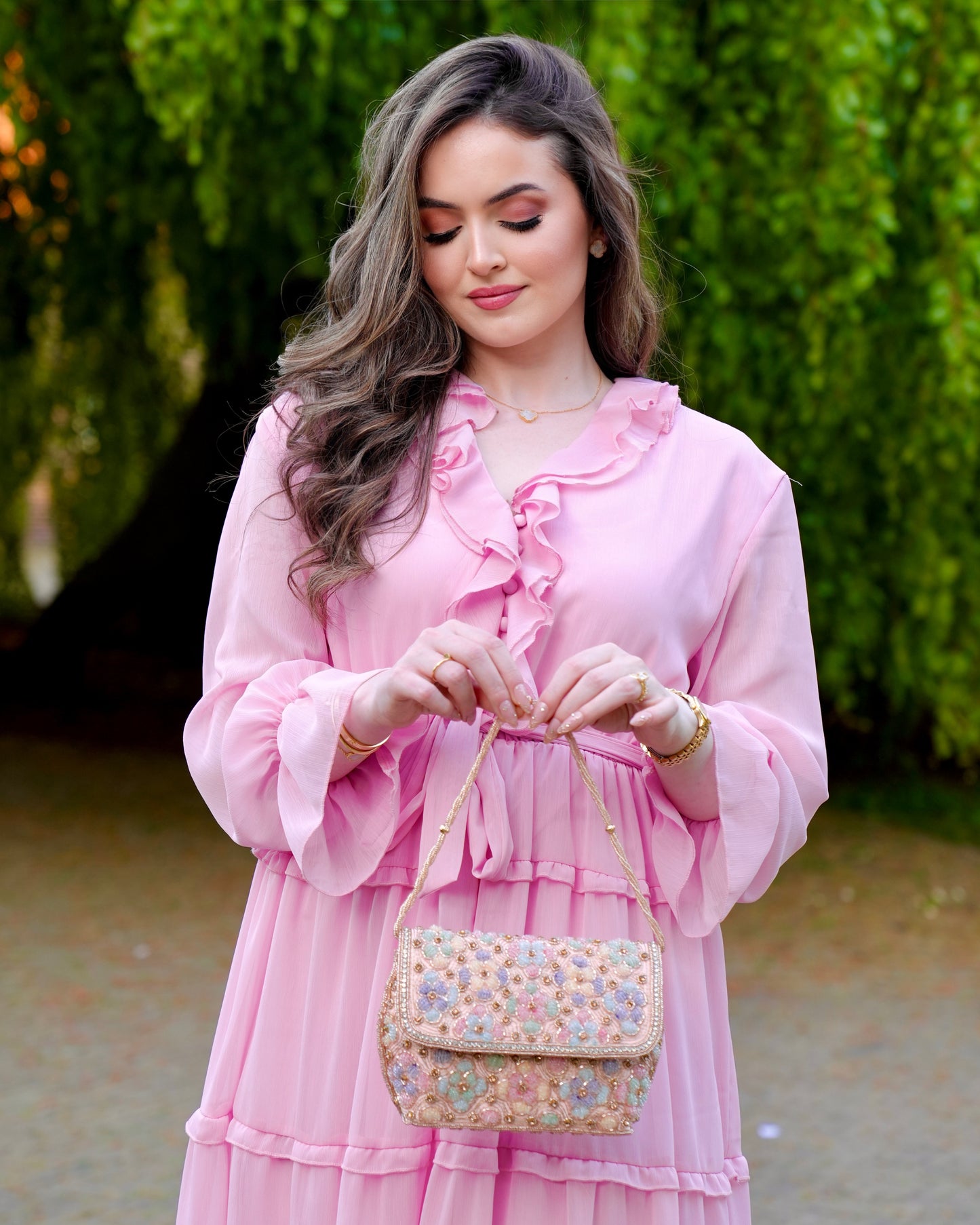 Flora - Pastel Beaded Purse