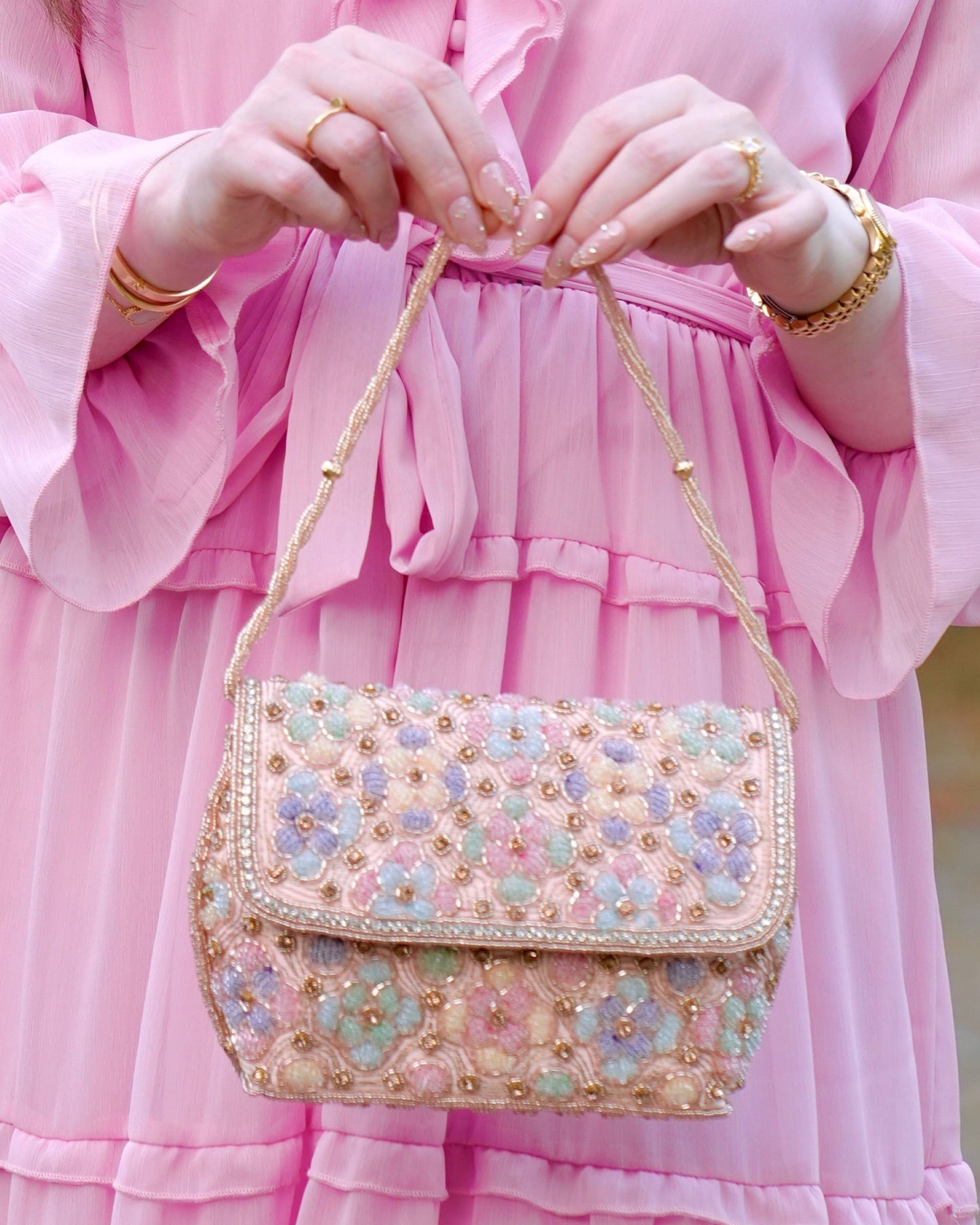 Flora - Pastel Beaded Purse