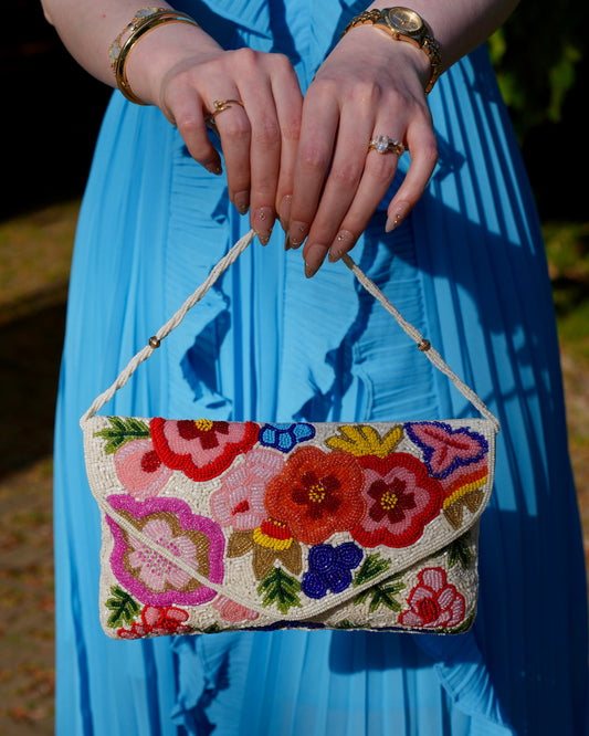 Blossom - Floral Beaded Clutch
