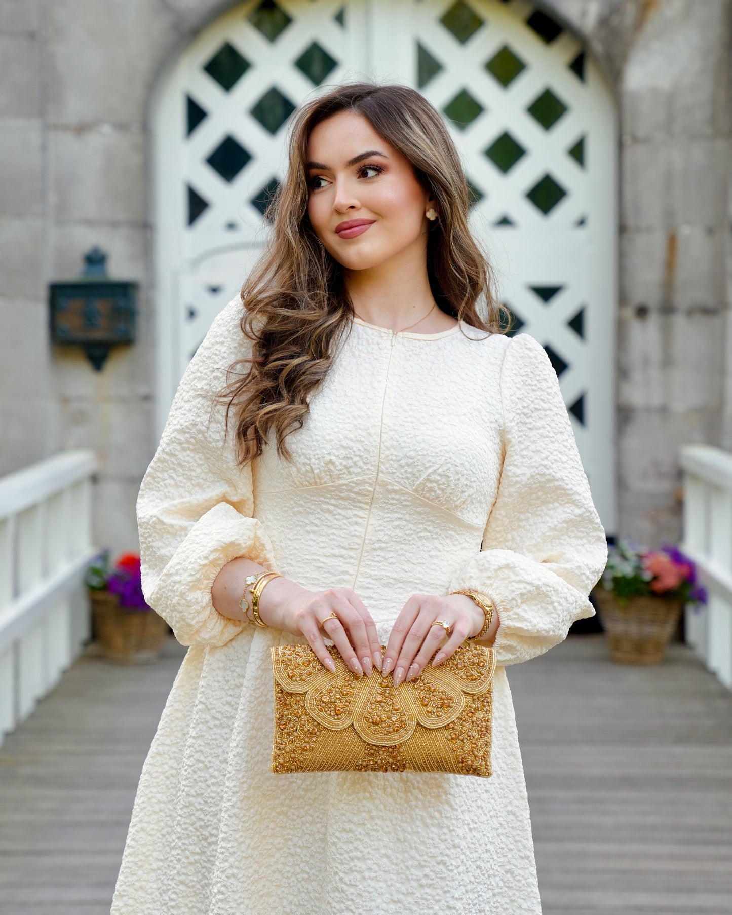 Celeste - Gold Crystal Clutch