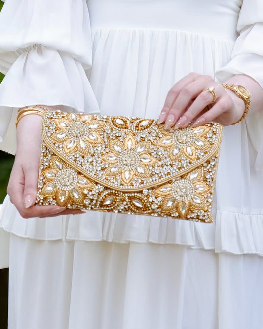 Goldelle - Gold & Silver Crystal Clutch