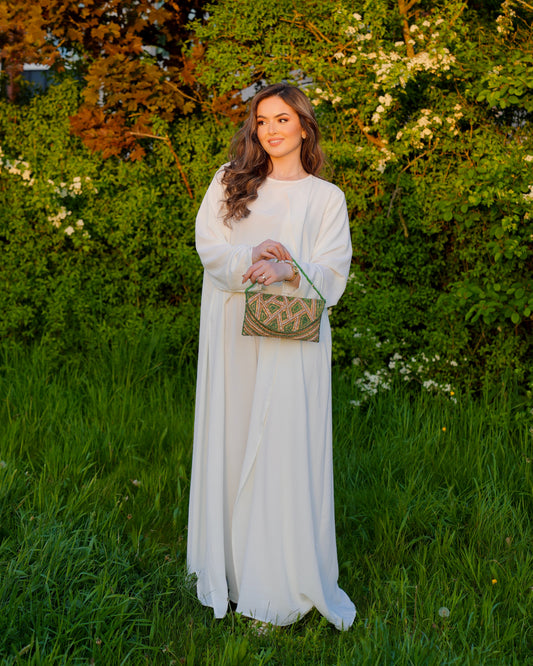 Esmerée - Green & Gold Beaded Clutch