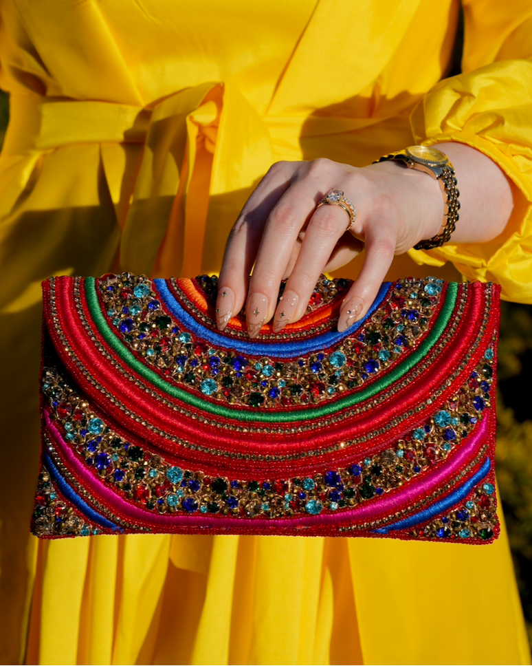 Aurora Red - Rainbow Crystal Clutch
