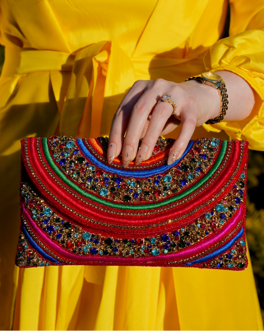 Aurora Red - Rainbow Crystal Clutch